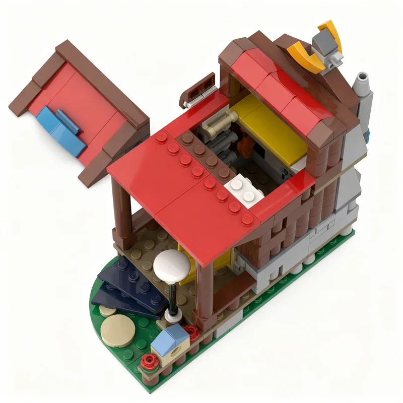 288-teiliges MOC Waldhütte Creator 3-in-1 Modellbausatz Spielzeug Konstruktion DIY Kreative Weihnachtsgeschenkidee Bildung
