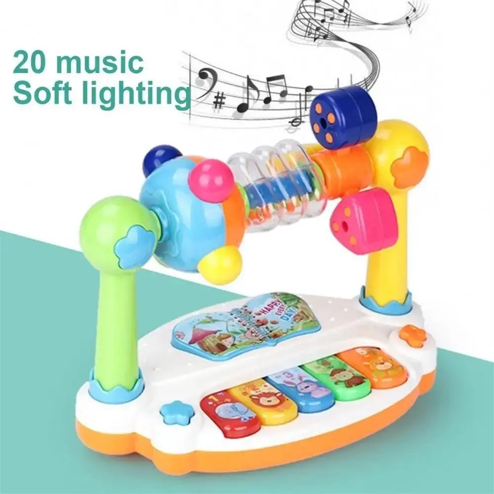 Licht Sound Baby Klavier Spielzeug Rotierenden Tier Druck Baby Musik Tastatur Interaktive Vorschule Baby Musical Spielzeug Geschenk