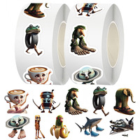 500pcs/Roll Tung Tung Sahur Italian Brainrot AI Abstrac Sealing Sticker DIY PVC Laptop Decals Decoration Stiker Reward Gift Toys