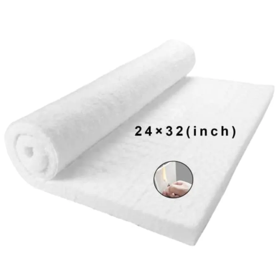 32x24x1 بطانية ألياف السيراميك السميكة مقاومة للحريق العزل يربك تصنيف على 2400F مقاومة درجات الحرارة العالية لمواقد الفرن كيل