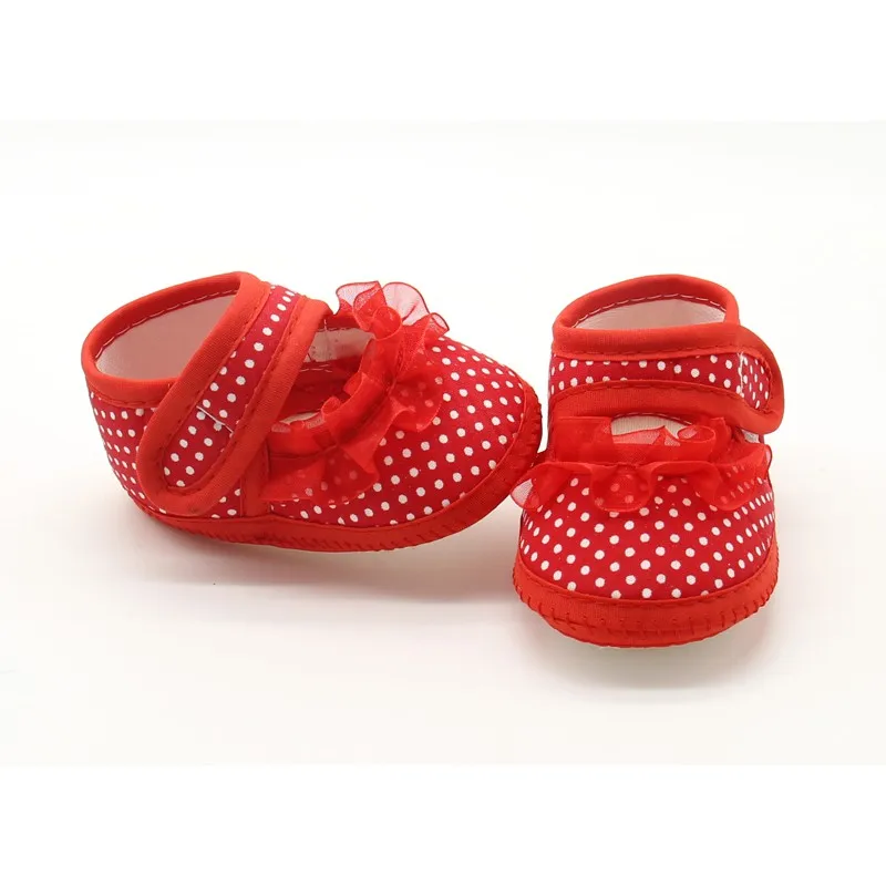 Dot Dot Gauze Soft Sole Non-Slip Baby Toddler Shoes Cotton Girls' Children'S Shoes Fashion Trend Baby Shoes 0-18 Months Old