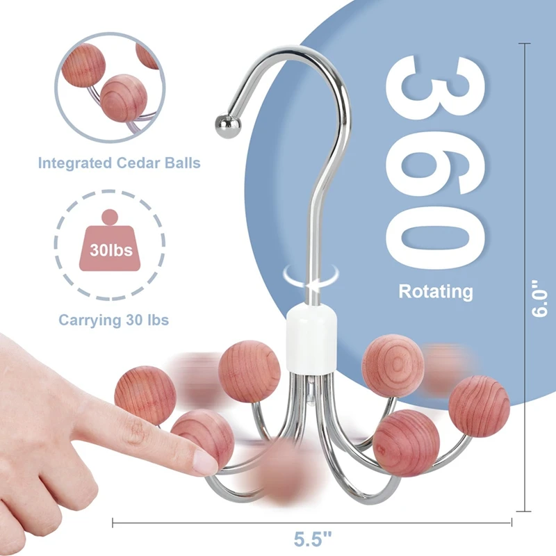 

File storage in Stock New Arrivals Hoodie Hangers 2-Pack with 6 Balls, 360°Swivel Purse Hanger,