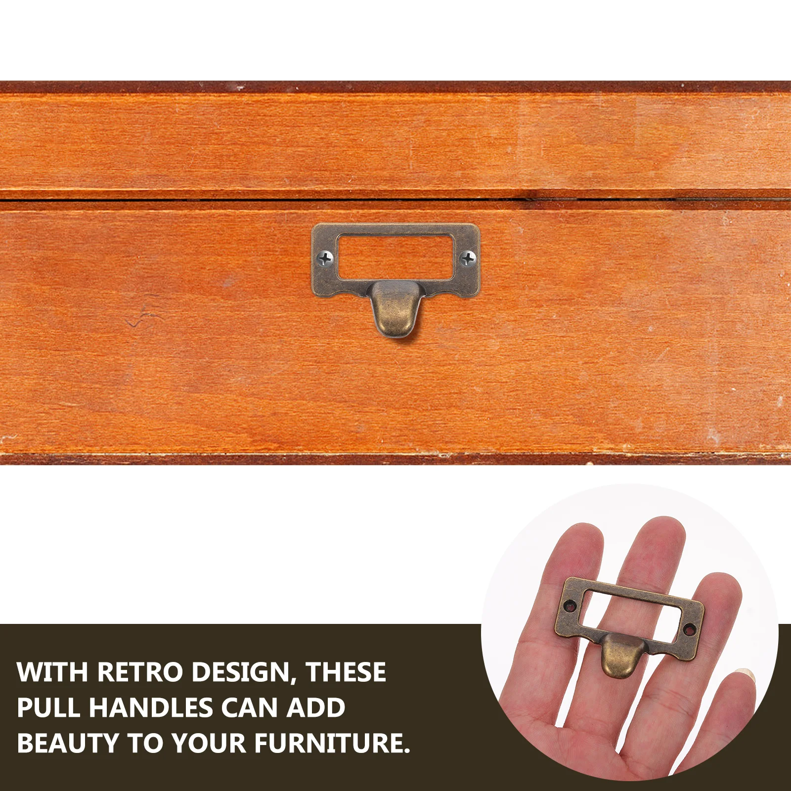 

10Pcs Tag Frame Drawer Pull Handles Durable Zinc Alloy Cabinet Furniture Handles for Office Library Post Office Use