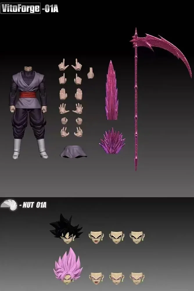 Nueva figura de acción VitoForge The Scythe Lord Dragon Ball Black Goku Zamas Super Saiyan Anime figuras colección modelo juguetes regalos