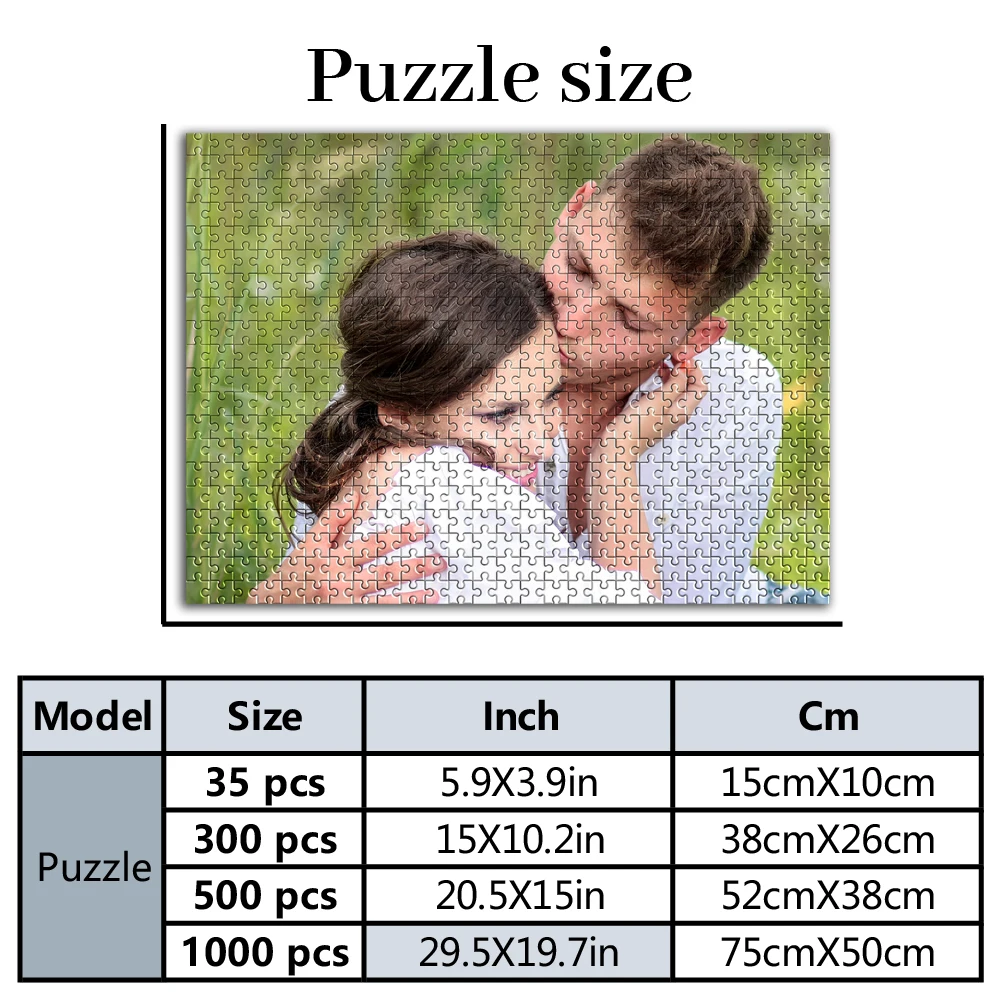 35/300/500pcs  kiss Customized Picture Jigsaw puzzle Custom Puzzles in Photos Personalized Picture For Kids Toy Family Gift