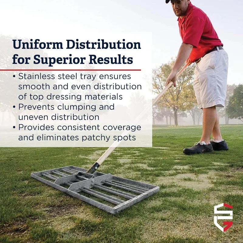 Levelawn Pro – 36" Rasen-Nivellierrechen mit 72" Griff |   Mühelos ebene Golfkurse, Rasen und Gärten |   Einfache Montage