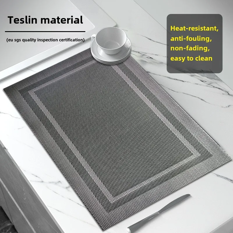 30*45cmDining Mat Cross-Border Wholesale Teslin Table Mat WaterproofpvcDining Table Cushion Heat Proof Mat Diagonal Box Western-