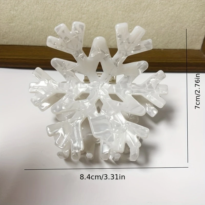 1 große Schneeflocken-Haarspange – robuster Haargriff, elegante Winter-Haarnadel für Frauen, rutschfeste Haarklammer für den Alltag, modisch