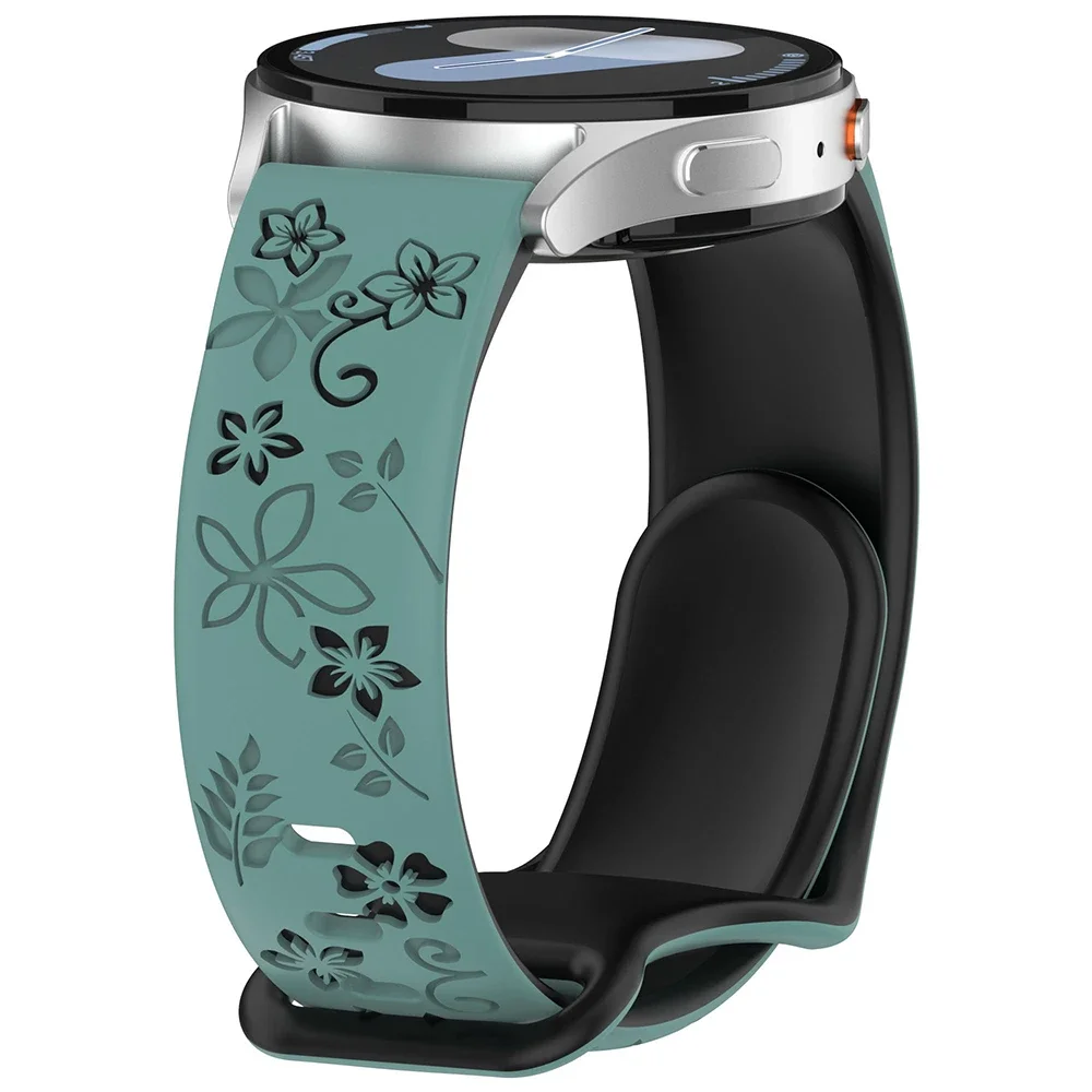 18mm 20mm 22mm Silicone Women Band for Huawei GT5 GT4 41mm 46mm Engraved Bracelet for Samsung Galaxy 7/6/5 40 44mm FE Girl Strap image 2