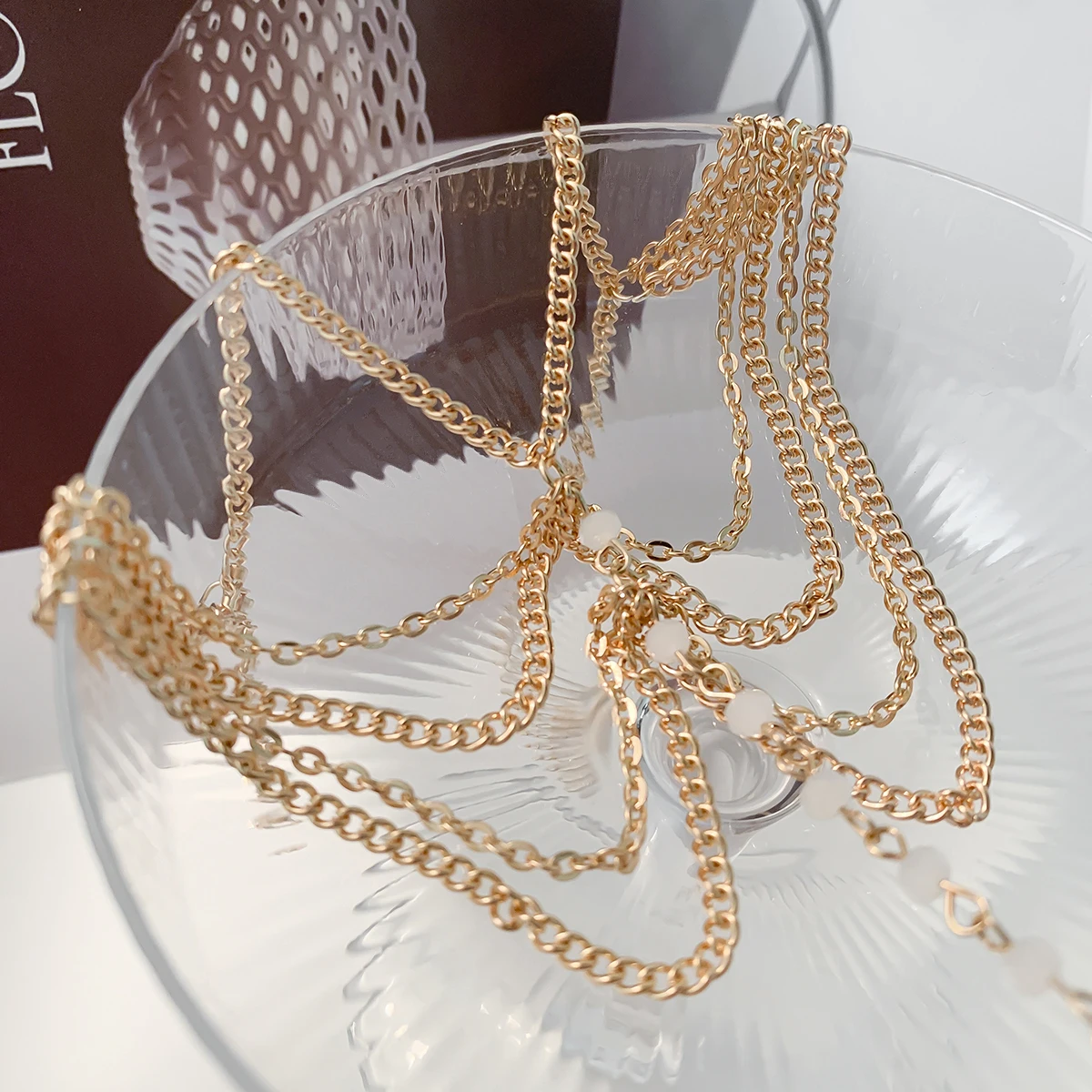 New Beach Barefoot Sandal Jewelry Elegant Bride Sexy Women\'s Fashion Charm Layer Chain Link Crystal Beads Foot Anklet Bracelet