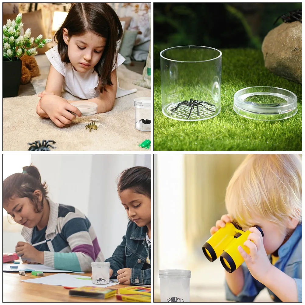 

9Pcs Insect Observation Cup High Transparency Portable Household Boxes Magnifying Critter Containers Feeding Accessories Biology