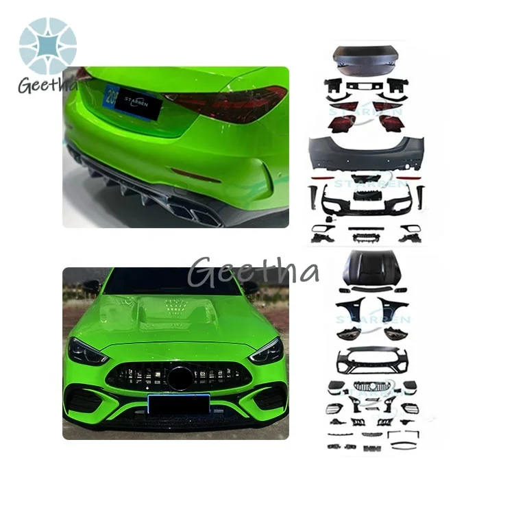 

2015-2021 Аксессуары для кузова C-класса W205 Обновление старой модели до новой модели W206 C63 Комплект кузова Amg для Mercedes-Benz