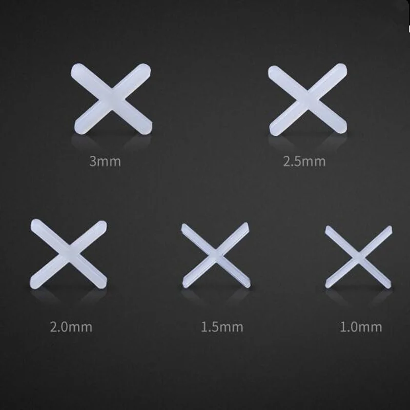 100pcs Plastic Cross Leveling System Tiles Clips Tile Spacer Plumbers Locator Construction Tools 1mm-10mm