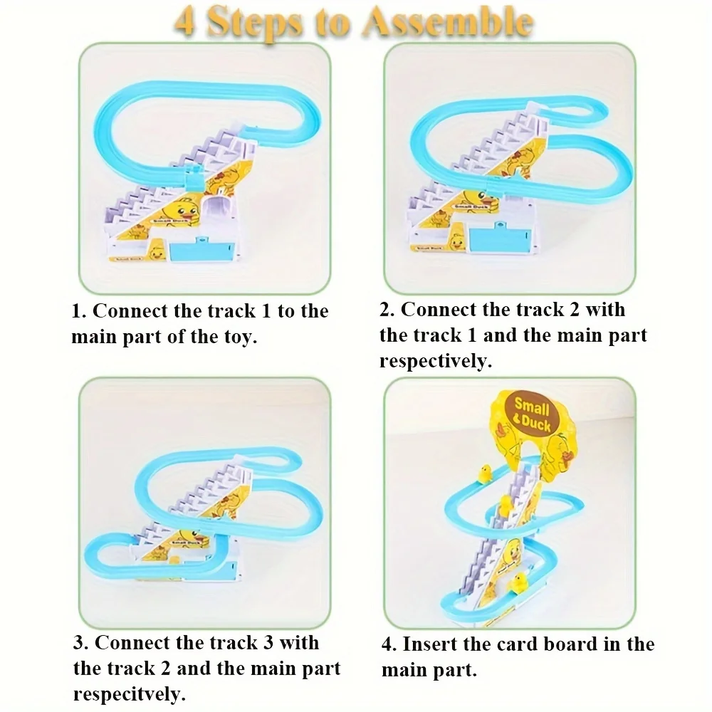 6 uds patitos escalada escaleras juguete, tobogán eléctrico pato amarillo juguete, juguetes para niños y niñas, regalo de vacaciones, juguete ligero y musical ea