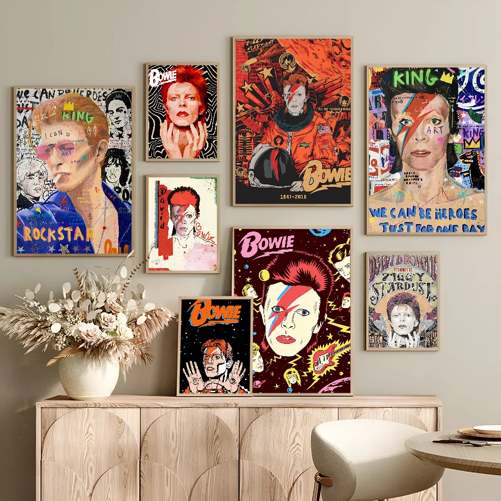 British Rock Singer D-David_B-Bowie Anime Posters Sticky HD Quality Wall Art Retro Posters For Home Room Wall Decor