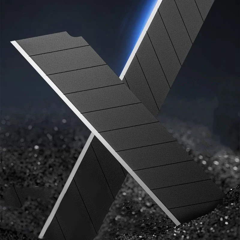 10/100 Stück, 100 mm x 18 mm, Ersatzklingen für Universalmesser, aus Kohlenstoffstahl, schwarz, zum Basteln, für Büroarbeiten und zum Schnitzen. – Detail 8
