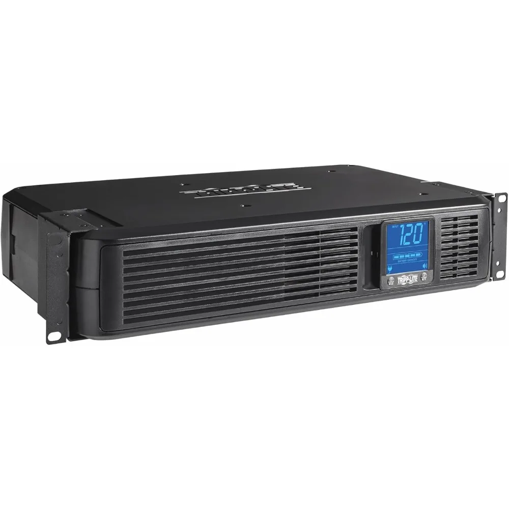 SMART1500LCD 1500VA Rack Mount UPS Battery Backup, 900W, 8 Outlets, PWM Sine Wave, Short Depth 2U Rackmount UPS, AVR, LCD Screen