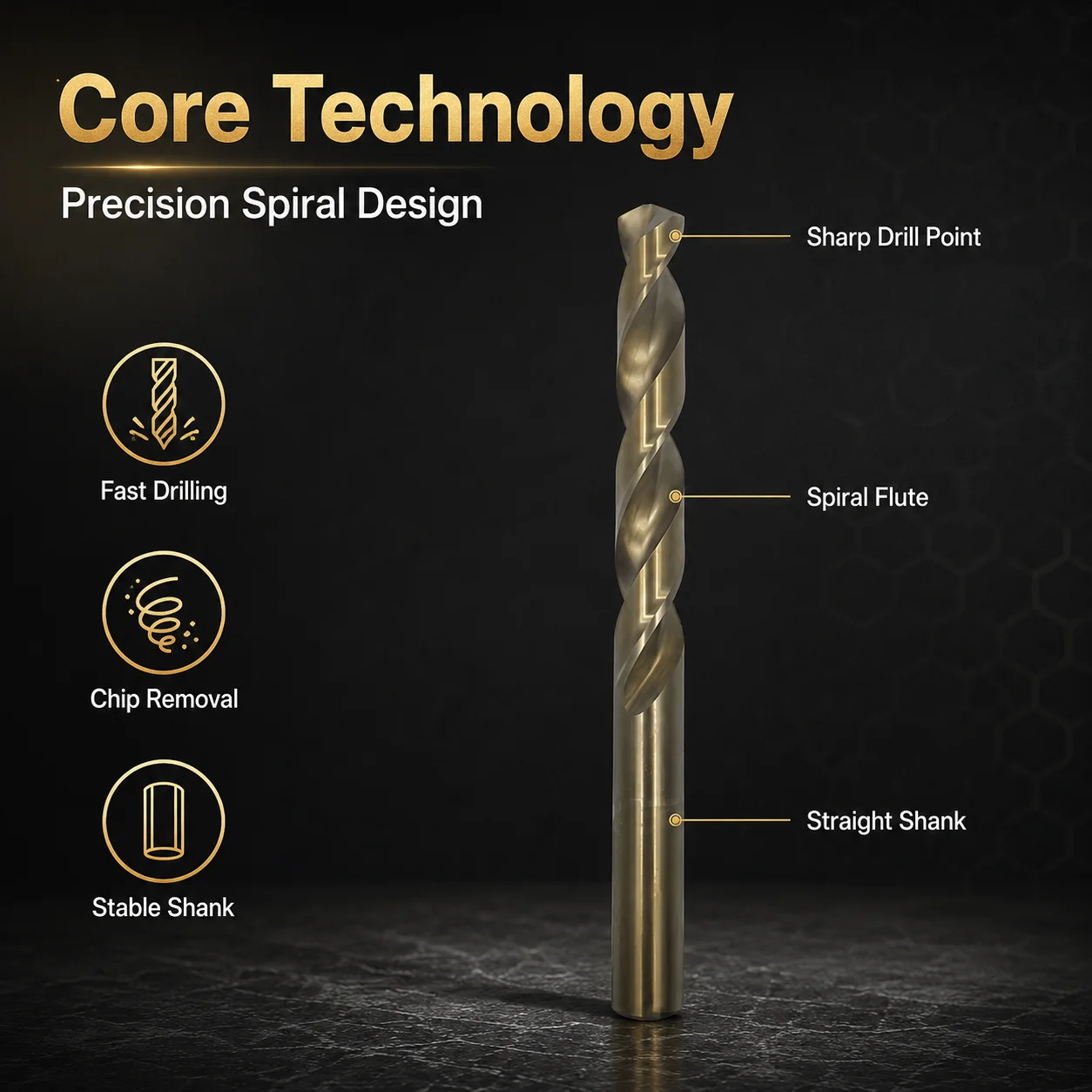 10mm HSS‑Spiral Twist Drill Bit Sharp 135° Tip for Metal Aluminum Wood Plastic Hole Drilling
