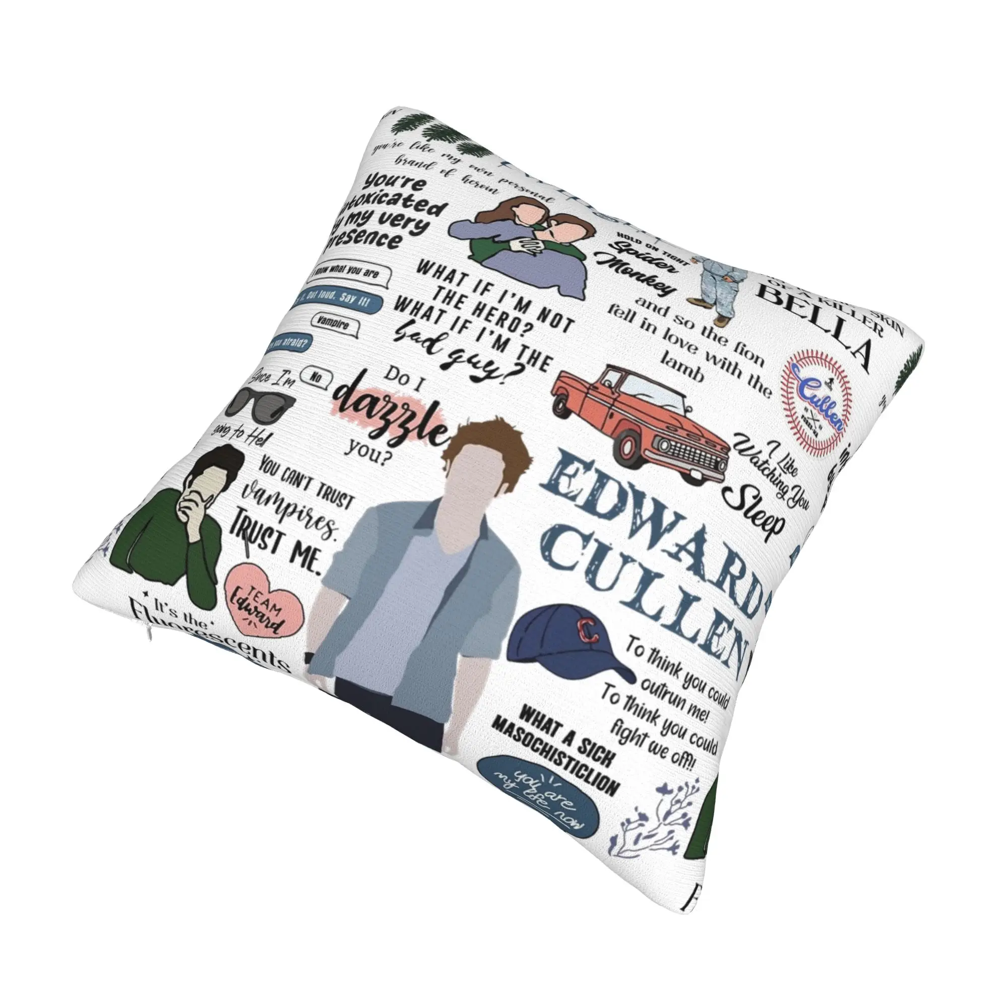 Twilight Edward Cullen Bella Pillowcase Soft Polyester Cushion Cover Decor  Pillow Case Cover Home Zippered 18
