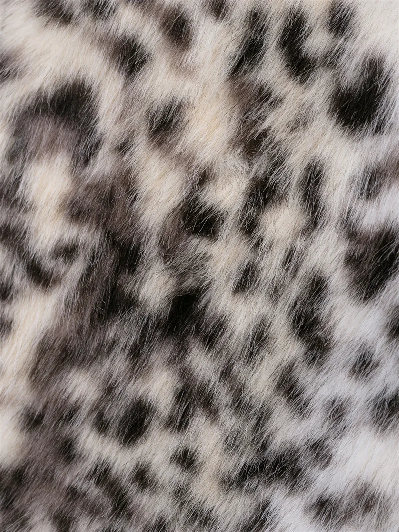 سترة كلاسيكية من الفرو الصناعي بطبعة الفهد للنساء برقبة على شكل حرف v وأكمام طويلة معطف سميك دافئ للخريف والشتاء ملابس خارجية عصرية ملابس خارجية #5