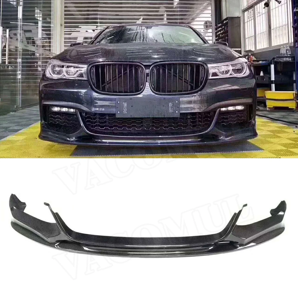 VACOMUL For 7 Series Carbon Fiber Front Lip Aprons Bumper Chin For BMW G11 G12 730i 740i M760 M Sport 2015 - 2018 3D Style FRP