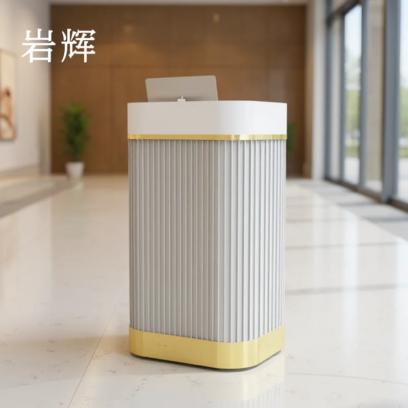 Black high-end stainless steel checkout page Company reception desk Sales department Hotel restaurant High-end service desk Cust
