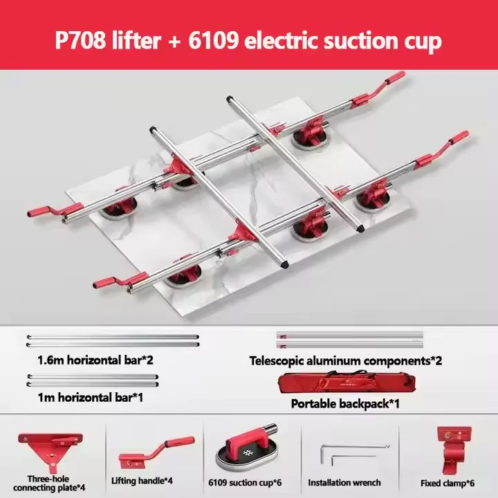 P708 Shijing 6109 شفط كأس الرف للتعامل مع الحجر 3200 مللي متر تنسيق كبير بلاط البناء تتحرك أدوات رافع فراغ