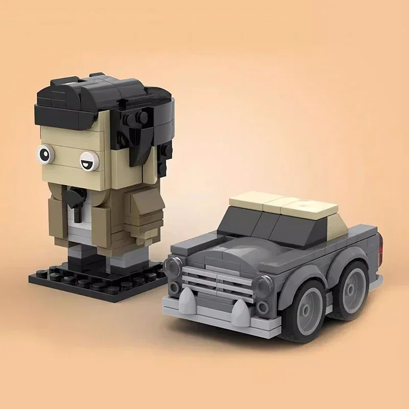 Figurines de dessin animé de film célèbre Bricksheadz et blocs de construction de voiture MOC personnage classique chevalier Joker chasseur modèle enfants jouets cadeau
