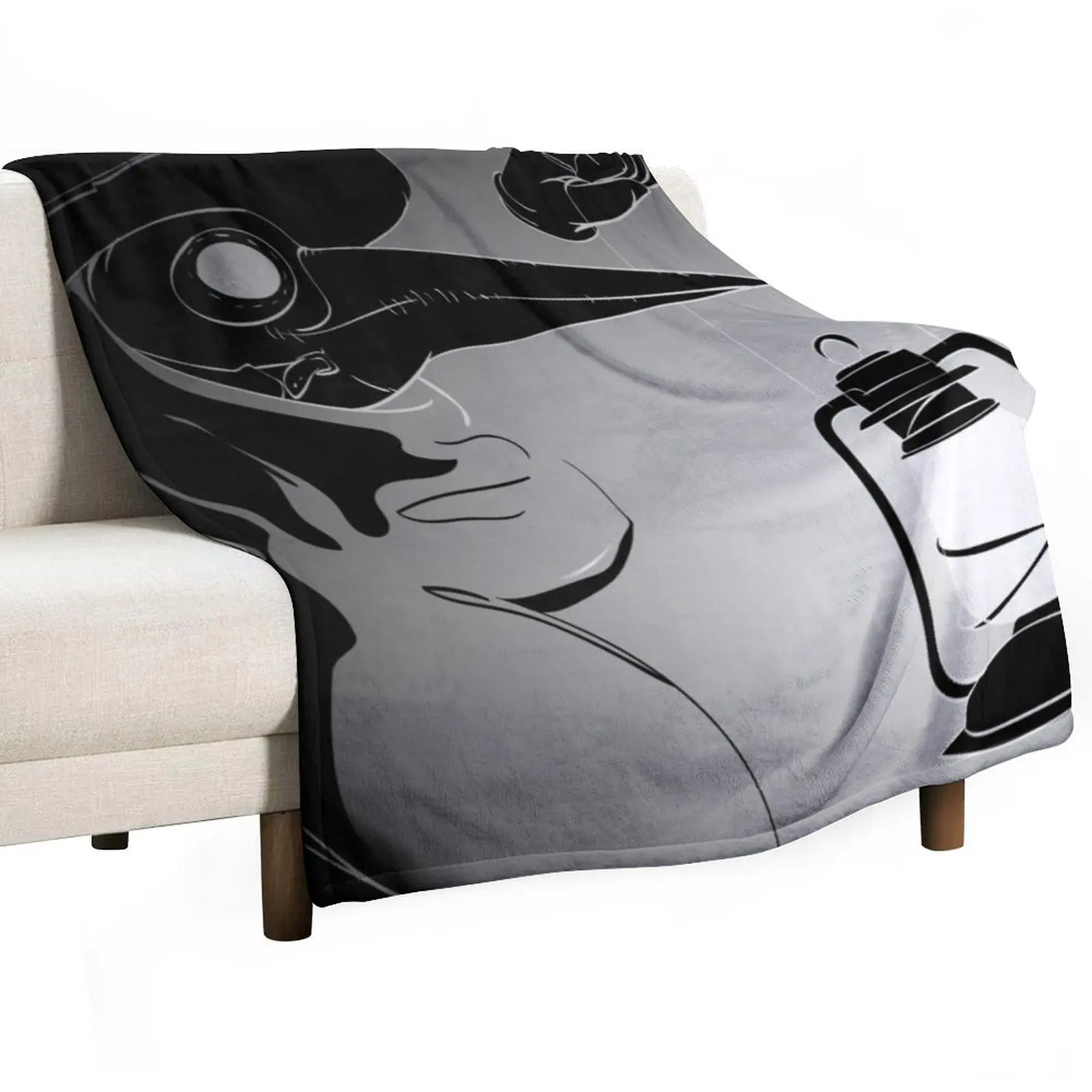 Plague doctor print, Plague doctor art, Plague Doctor Steampunk Horror Scary halloween decor, Throw Blanket Sofa Blankets
