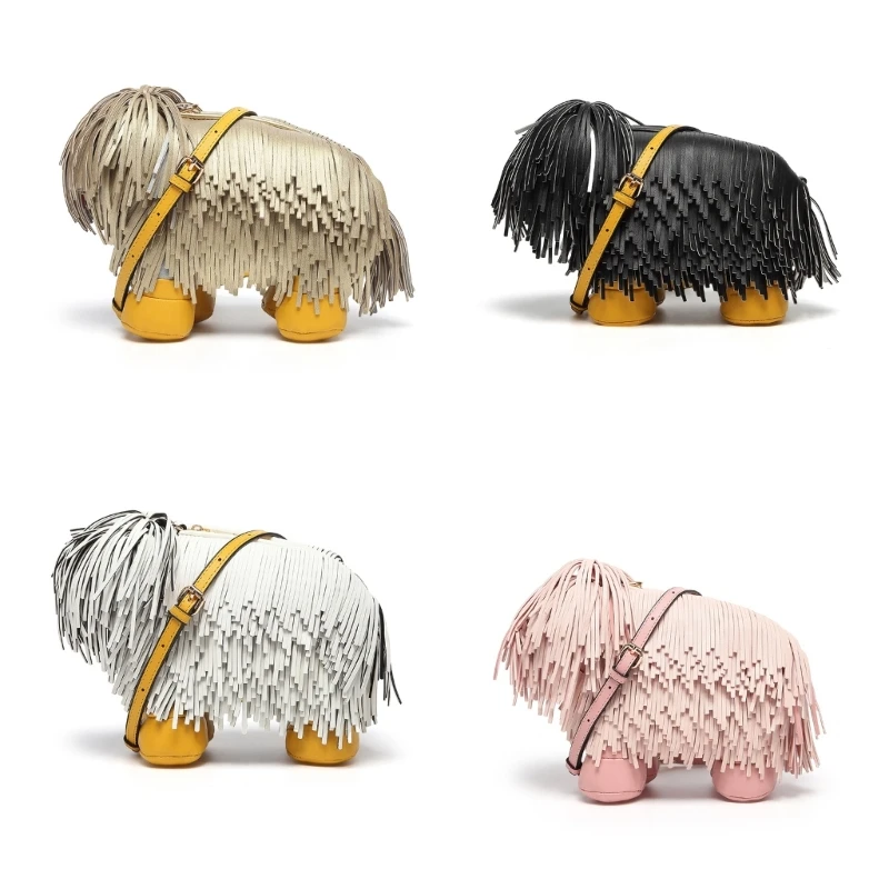 Bolso cruzado de cuero PU con forma de perro, bolso de hombro funcional, perfecto para adelante Individual, a la moda