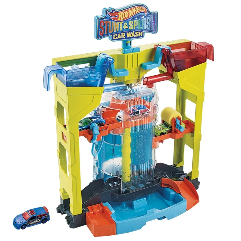 مسار ألعاب السيارات Hotwhells تغيير لون السيارة غسل السيارات عجلات ساخنة نموذج سبيكة الأطفال