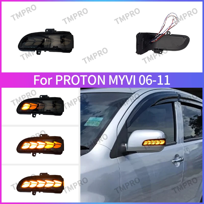 TMPRO Yellow Dynamic Sequential Flowing LED Side Mirror Turn Signal Lamp For Proton Myvi 2006-2011 Auto Modification Accessories