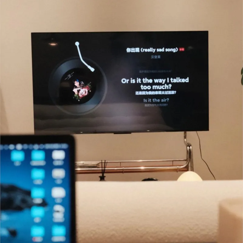 MOMO Metal Paslanmaz Çelik Mobil TV Askı Aparatı Yer Tipi Monitör Arabası Basit Stil Canlı Yayın Odası Ekran Standı