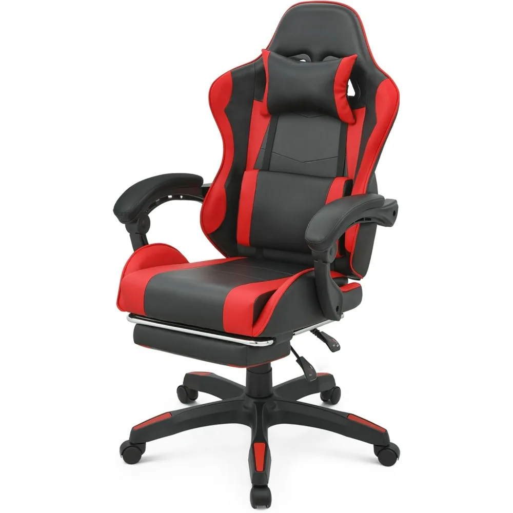 

Athena Collection Height Adjustable Swivel Gaming Chair Reclining Ergonomic Office Chair With Footrest Headrest For Adults