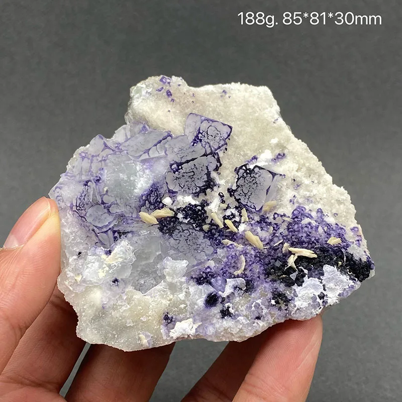 

100% natural Purple edge fluorite mineral specimen healing crystal gem collection
