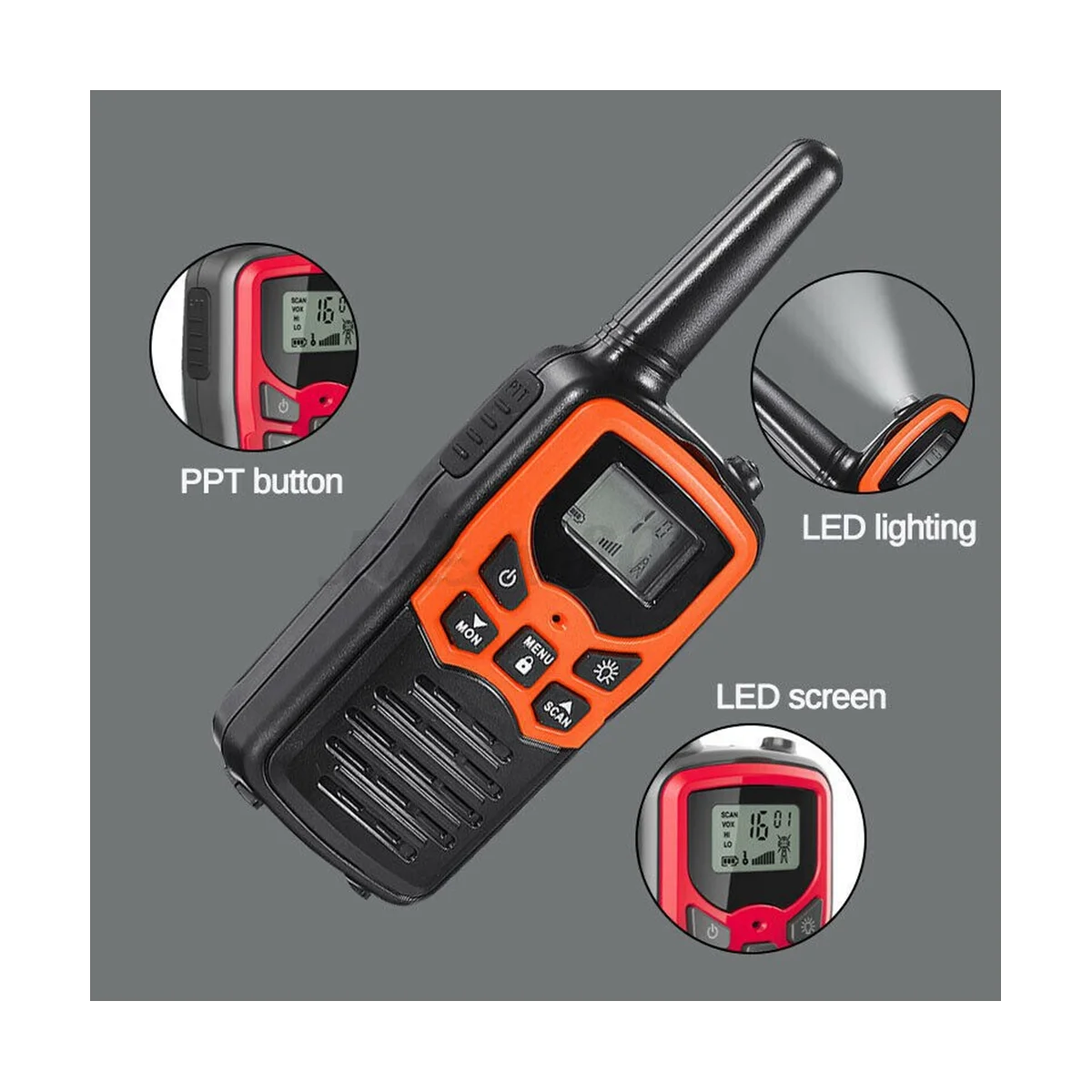 2Pcs Walkie Talkie Radio portatile 22 canali Set 10 Km Uhf 400-470 Mhz ricetrasmettitore di comunicazione a lungo raggio Dual Band