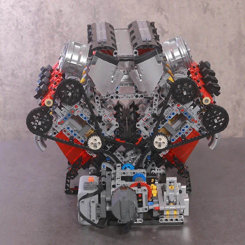 2718PCS V8 Motor Model kit Technische Auto MOC V8 Motor Supercar Model Assemblage Auto Bouwstenen Baksteen Speelgoed voor Jongens Geschenken