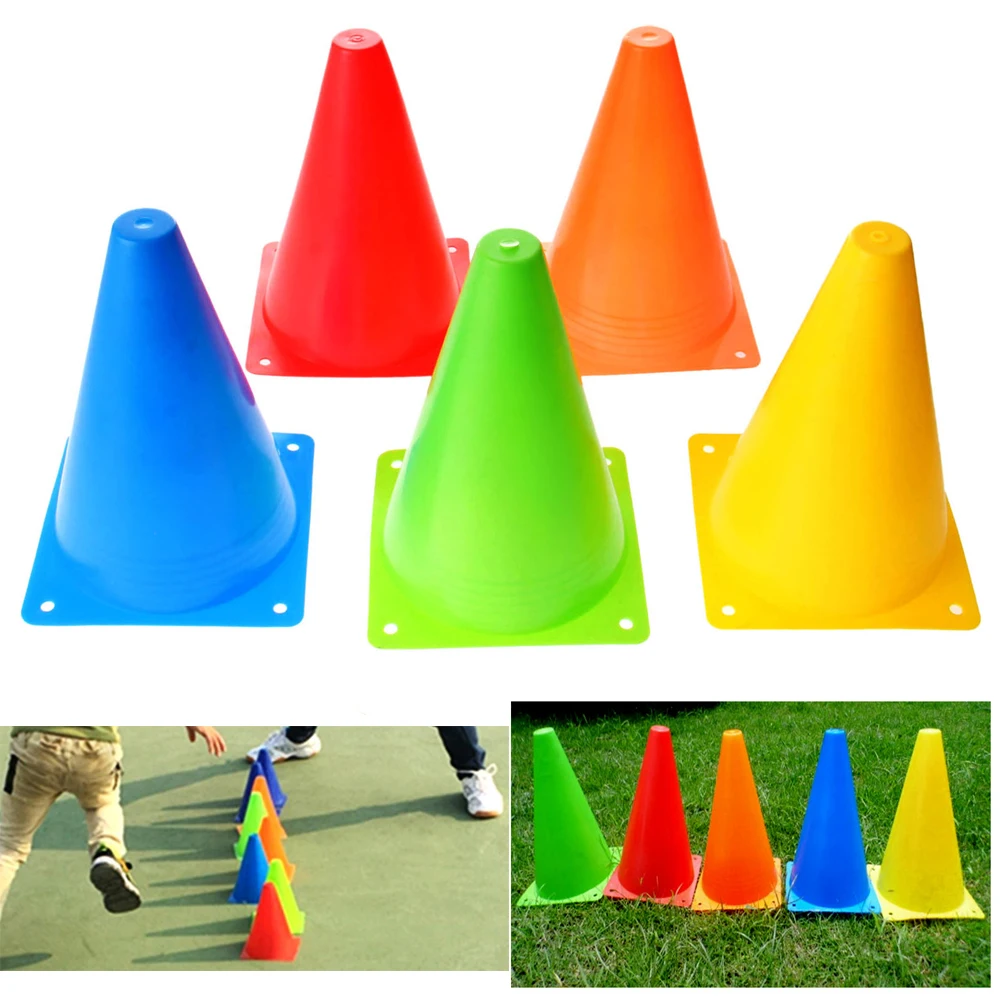 10pc18CM Sign Bucket 6Inch Barrier Football Road Flat Training Cone Roller Pile Springback Marking Cup Soccer Training Equipment