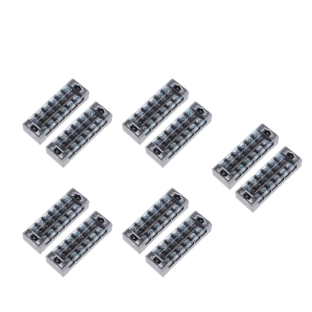 10Pcs Dual Rows Terminal Block Insulated Terminals Barrier Strip Durable Terminal Blocks Stable Performance Easy Disconnect