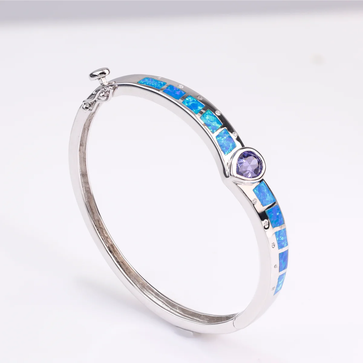 JLZ-158 New design fashion jewelry blue opal bangles  top quality jewelrys cuffs men and ladies lover gifts