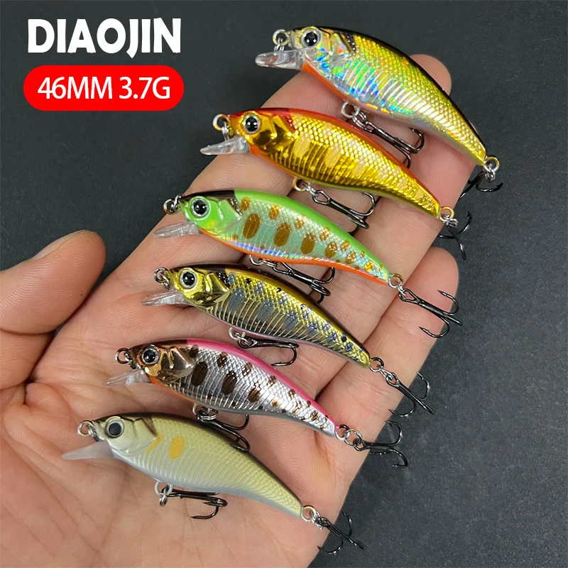 

46mm 3.7g Micro Minnow Lure Artificial Trout Carp Fishing Pesca Stream Lake Hard Baits Jerkbait Bass Pike Fishing Supplies