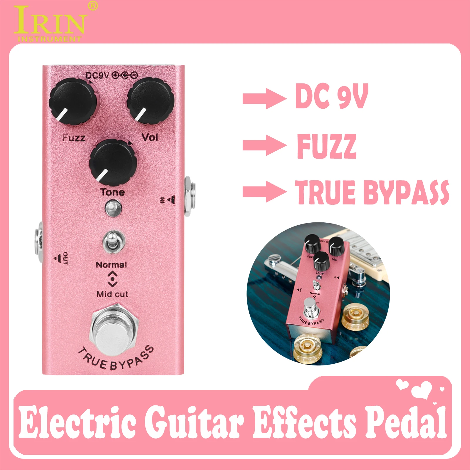 

IRIN Guitar Effects Pedal EF-12 Fuzz Effect Electric Guitar Pedal Mini Single Effect True Bypass Guitar Instruments Accessories