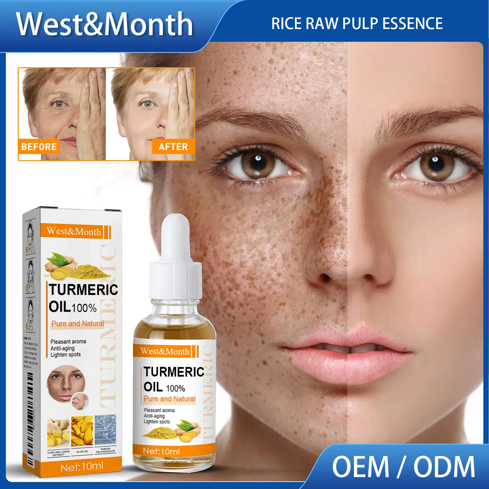 

Turmeric essence oil skin tightening skin care mild and gentle moisturizing and hydrating facial essence oil