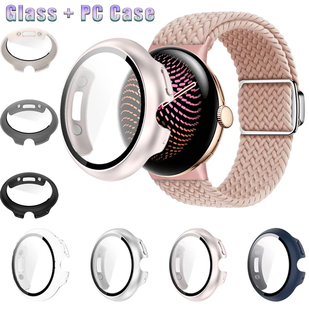 PC Case for Google Pixel Watch 5 4 45mm HD Tempered Glass All-Around Bumper Cover For Pixel Watch 5 4 41mm Anti-fall Accessories
