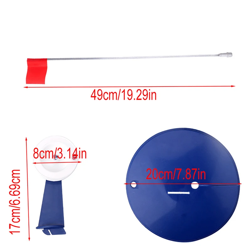 عمود صيد الجليد الشتوي ثقيل الاستخدام مع العلم؛ أدوات صيد الأسماك على الجليد المحمولة 1 مجموعة