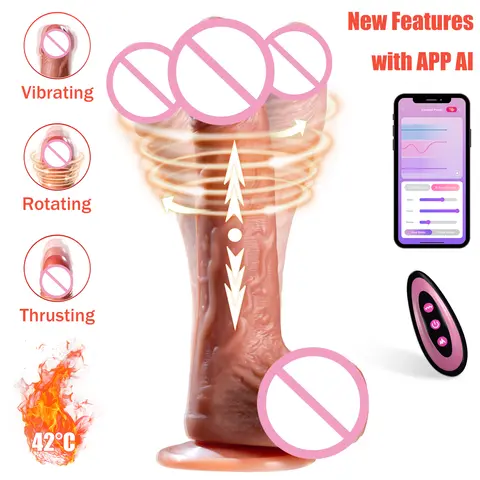 Realistic Dildo Vibratorr for 18 Women Suction Cup 9 Vibrations 3 Thrusting Swing Heating Modes APP Remote Control Adult sexx Toy