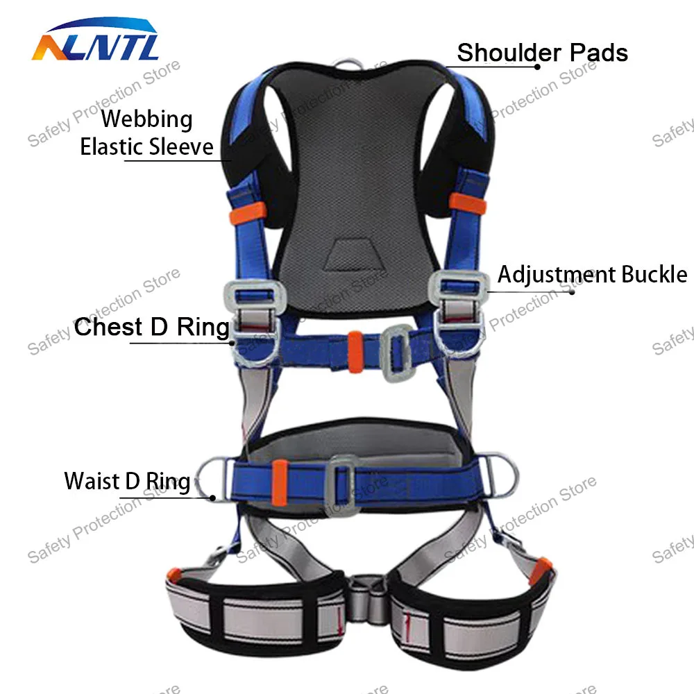 Imagem -02 - Five Point Work Safety Harness Full Body Safety Belt Outdoor Climbing Training High-altitude Protective Construction Equipment