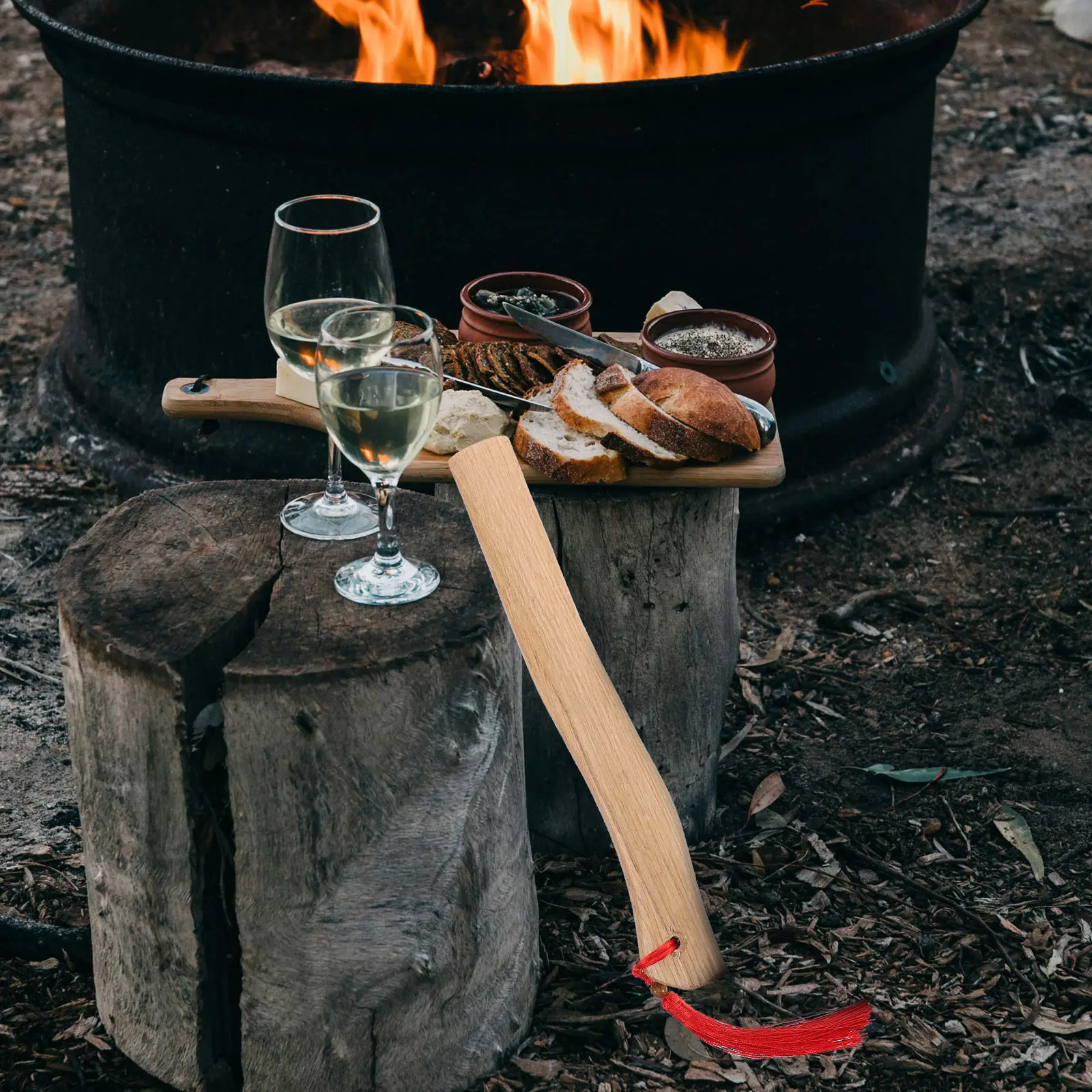 

Wood Axe Handle Replacement Durable Solid Wood Comfortable Grip Hatchet Handle Easy Install Woodworking Camping Tool