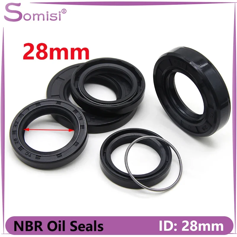 

ID 28mm NBR Oil Seal TC-28*35/38/40/42/45/47/48/50/52/55/56/62*4/5/7/8/10/12mm Nitrile Rubber Shaft Double Lip Oil Seals Gasket