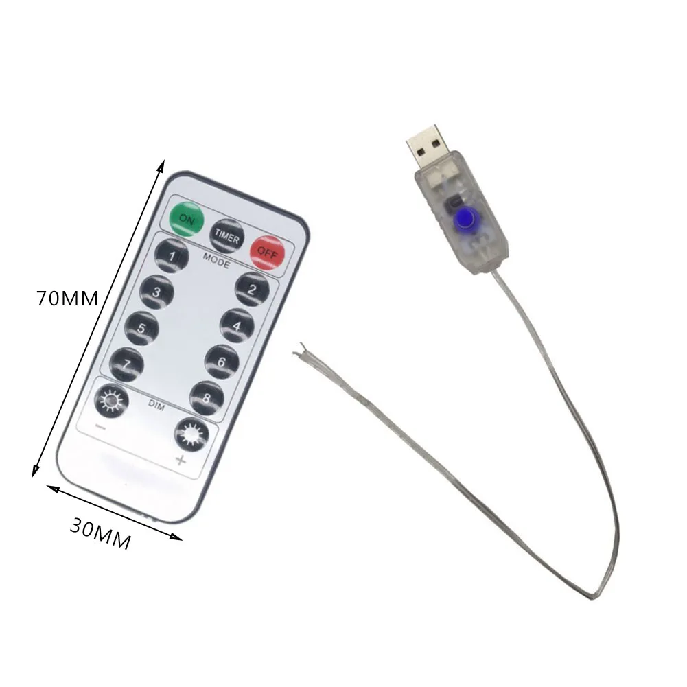 5V Strips Light Remote Controller LED Strip Light Controller 8 Modes USB Circuit Board Fit for 100LED/200LED for Holiday Party